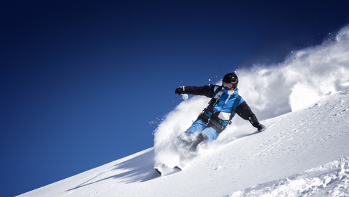 Snowboarder on the slopes